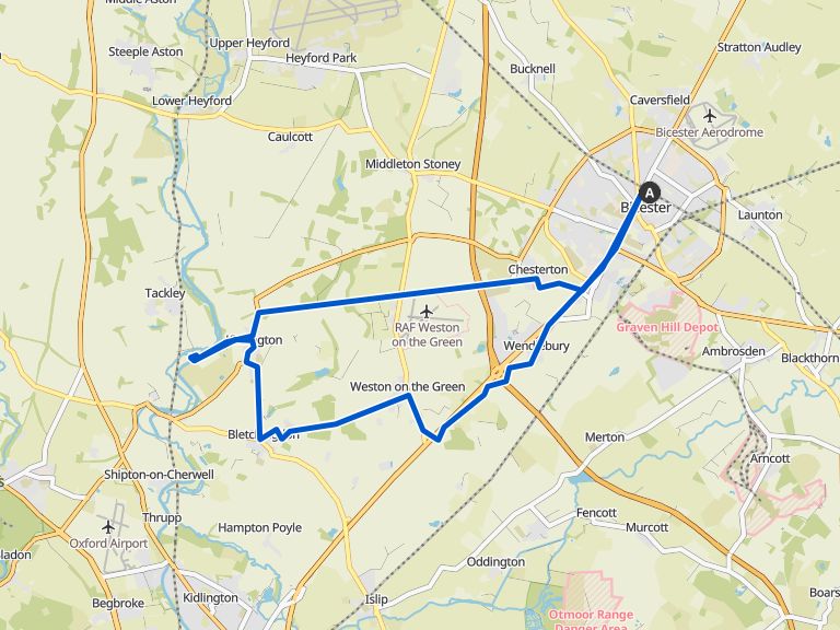 Bletchingdon Park from Bicester River Cherwell wild swimming loop